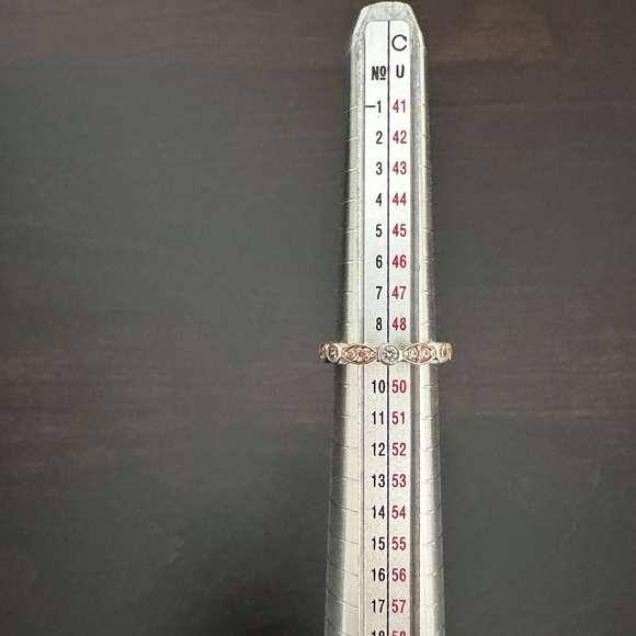 925 Sterling Silver Pink & White CZ Two Toned Ring Size 5 - Picture 7 of 7